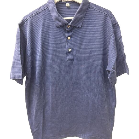 Peter Millar Men's Polo Blue with White Dots Size XL - Picture 1 of 6